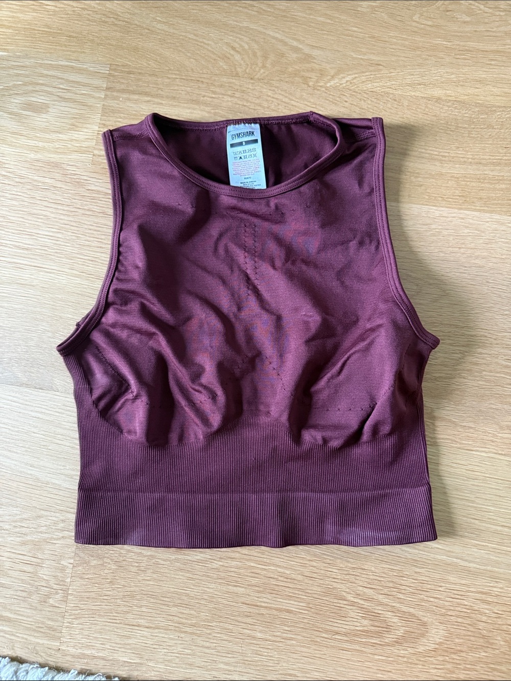 Gymshark Women's Maroon Seamless Crop Tank Top